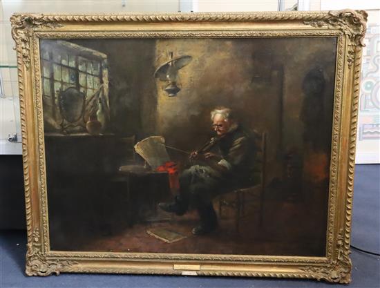 Herbert John Finn (1861-1942) The Fiddling Cobbler 27.25 x 35.25in.